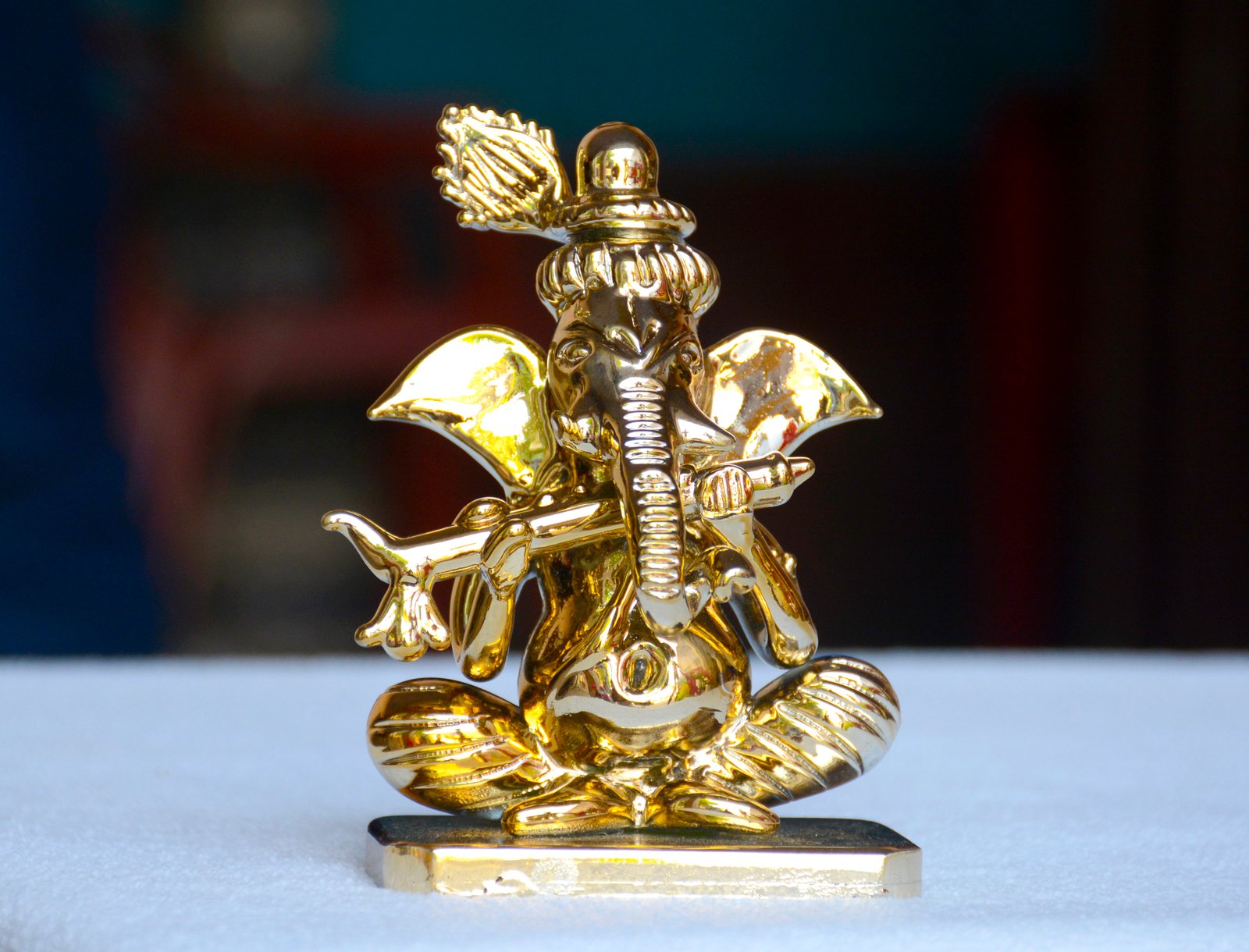 Ornate Ganesha with Golden Finish