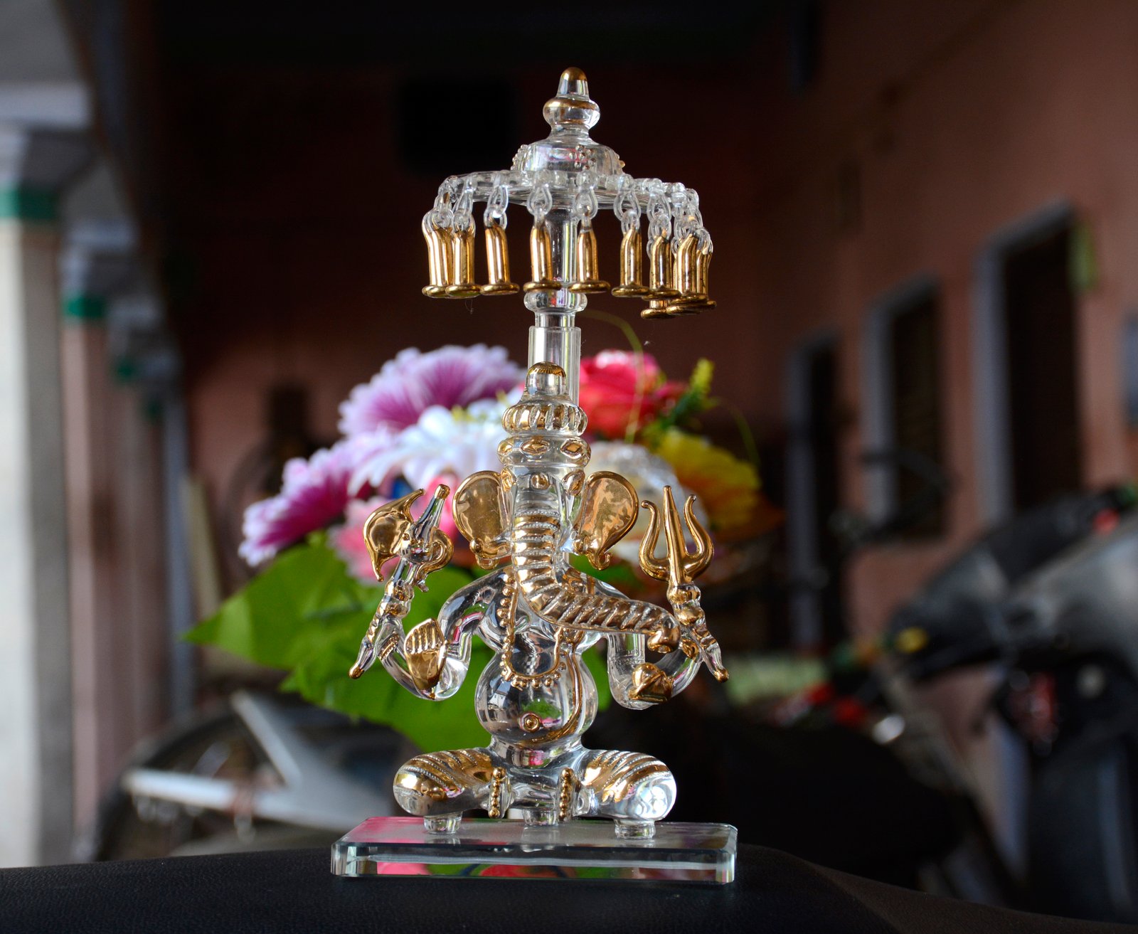 Translucent Ganesha with Golden Crown