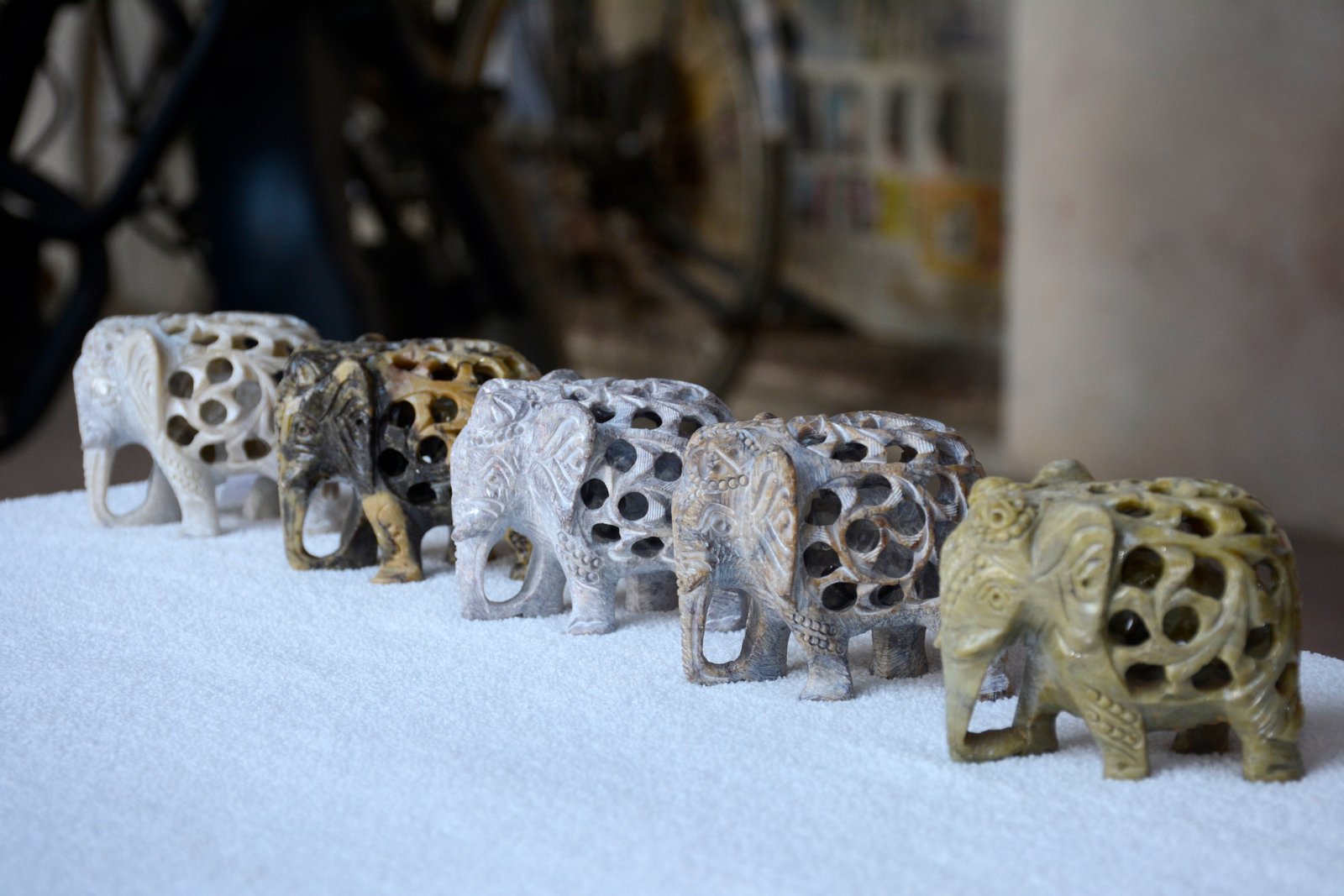 Majestic Elephant Stone Carving