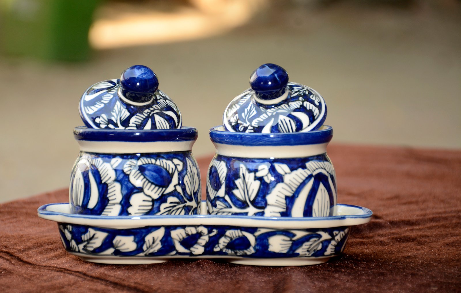 Ceramic Pickle Jar Set with Tray