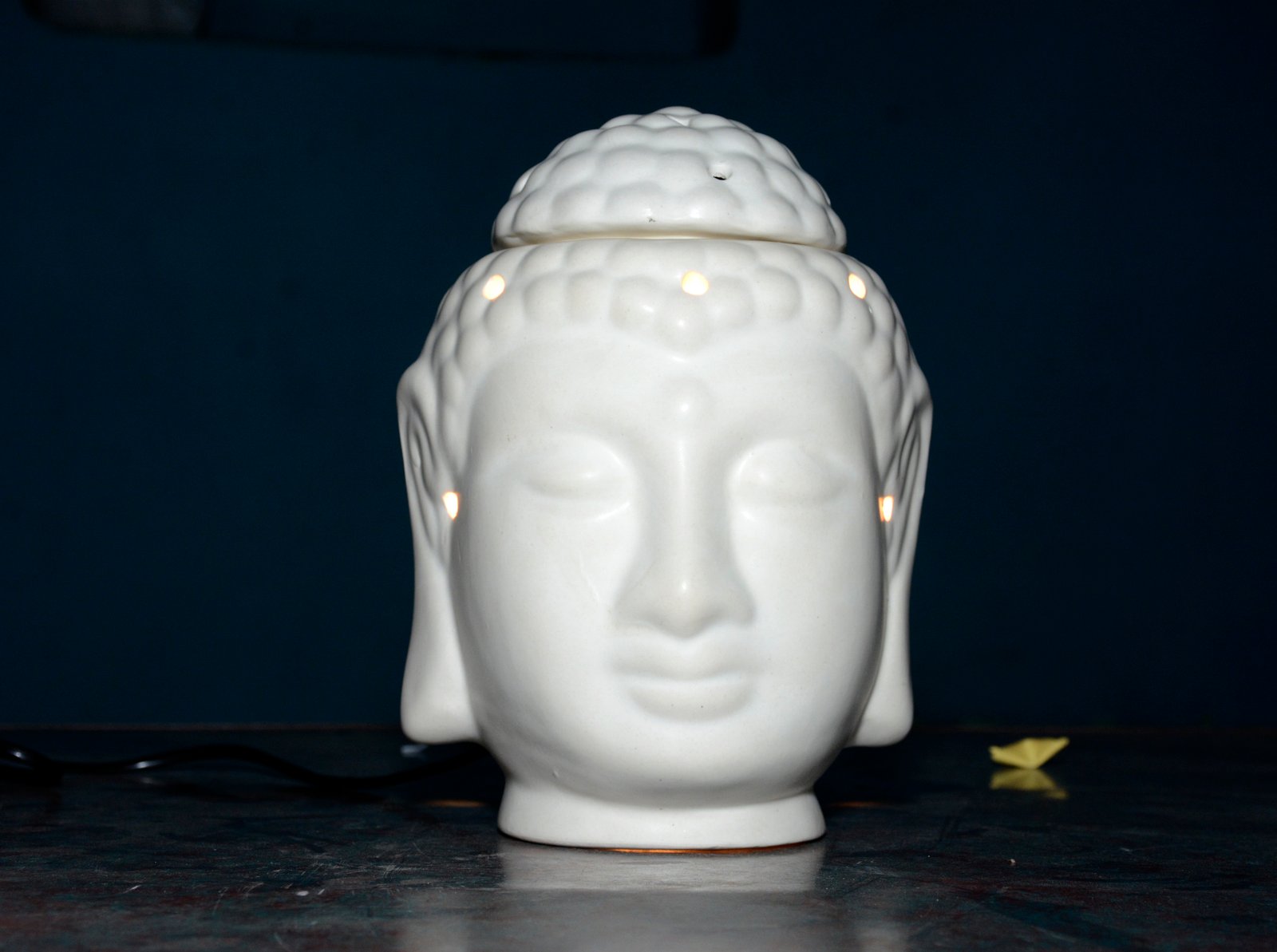 Ceramic Electric Aroma Diffuser Oil Burner for Home Fragrance (White Buddha)